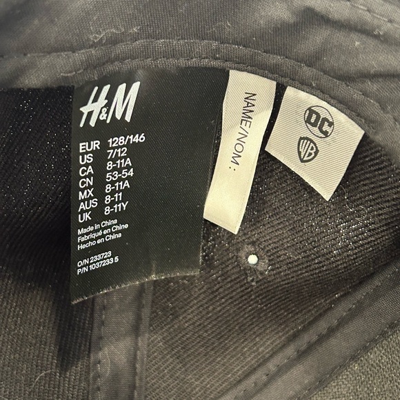 H&M DC Comics Batman Black Twill Adjustable Flat Bill Boys Hat US Size 7-12 - Picture 8 of 8
